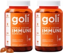 Goli Immune Vitamin Gummy - 120 Count - Elderberry, Vitamin C, D & Zink, Vegan, Non-GMO, Gluten-Free & Gelatin-Free, Paket von 2