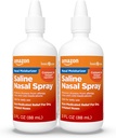 Spray hydratant Saline Nasal Premium de soins de base, Spray nasal apaisant instantanément, Relief non médicamenteux, 3 fl oz (paquet de 2)