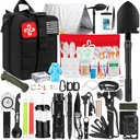 Survival Kit, 250Pcs Survival Gear Erste Hilfe Kit mit Molle System Kompatible Tasche und Notfall Zelt, Notfall Kit für Erdbeben, Outdoor Abenteuer, Wandern, Jagd, Geschenke für Männer Frauen
