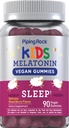 Piping Rock Kids Melatonin Gummies de 1mg de Count de 90 Supplément pour les enfants de mélange d'arôme de baies, végétalien, non-OGM, sans gluten
