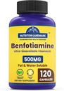 Benfotiamine 500mg, 120 Capsules - Sans gluten, non-OGM, et Végétarien