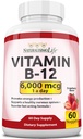 NaturalisimoLife Vitamine B12 6 000 mcg – Nuggets à saveur de fraise à dissolution rapide – 60 Nuggets, non OGM, végétalien, sans gluten