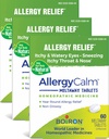 Boiron AllergyCalm Comprimés 180 Compte, soulagement des allergies et de la fièvre du foin Symptômes d'éternuement, de nez runny, d'yeux démangeaisons ou de gorge, d'allergy calm Tabs (anciennement RhinAllergy) (paquet de 3 boîtes 60ct)