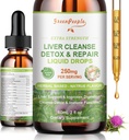 GREENPEOPLE Liver Cleanse Detox & Repair Drops - Supplément du foie avec le chardon Silymarin, Artichaut & Dandelion pour le foie Detox & Support- 16 x Potent Herb-Nutrients - 2Fl Oz saveur naturelle