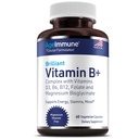 Complexe AgeImmune Vitamine B avec vitamine D3 B12 B6 Bisglycinate de magnésium et folate comme méthylfolate - Doctor Formulé supplément complexe Méthylé B – 60 Capsules - Sans Niacine