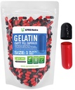 XPRS Nutra Taille 1 Capsules vides - 500 Capsules de gélatine vides en nombre - Remplissage de capsules de supplément de bricolage - Pilules de gel de couleur rechargeable pour les suppléments de Do-It-Youlf (Noir/Rouge)