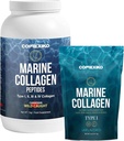 CORREXIKO Marine Collagen Powder Supplement Unflavored - 1kg & 5oz Bundle - 10.000mg Doppelhydrolysierte Collagen Peptide pro Servierung - Formuliert für maximale Absorption - Haar, Haut & Nails