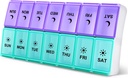DANYING Grande Pill Organizer 2 fois par jour, Pill Box 2 hebdomadaire par jour, AM PM Pill Case, Pill Container 7 jours, Vitamine Case deux fois par jour