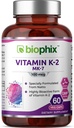 Biophix Vitamin K2 MK-7-100 mcg 60 Veg Kapseln - Unterstützt starke Knochen Immungesundheit
