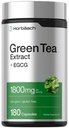 Horbäach EGCG Pilules d'extrait de thé vert (180 capsules) Potentialité maximale Supplément sans OGM et sans gluten