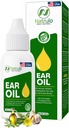 Organic Ear Oil for Ear Infection - Natural Eardrops for Ear Pain, Swimmer's Ear & Wax Removal - Kids, Adults, Baby & Dog Earache Remedy - Ear Drops with Mullein, Garlic Made in USA (0.5 Oz)