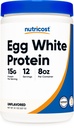 Poudre de protéines blanches d'oeufs de Nutricost 8 oz (non aromatisée) - Non-OGM, sans gluten