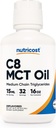 Nutricost C8 MCT Oil 16oz - Keto, Paléo, Non-OGM