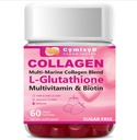 Glutathion Biotin Collagen Glow Gummies, Extra-Strength L-Glutathion & Colageno Hidrolizado pour les femmes & 10000mcg Biotin & Multivitamine pour les femmes pour les ongles de peau de cheveux