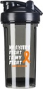 Leukemia Cancer Awarenes 18 Unnce Shaker Bottle Drink Mixer Leak-proof Pre Workout Protein Shakes Meal Replacement Shakes Bottles 500ML/18 Oz Black