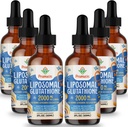 2000MG Glutathion liposomique liquide, 98% Absorption, supplément de forme active L-Glutathion, Complexe antioxydant végétalien puissant pour le système immunitaire, Défense du vieillissement, Detox, 12 FL.OZ