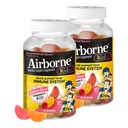 Airborne Kids 500mg Vitamin C Gummis, Kinder Immununterstützung Zinkgummis mit leistungsfähigen Antioxidantien VIT C & E - 63 Gummis, sortierte Frucht Geschmack (Pack von 2)