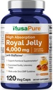 NusaPure Royal Jelly 10:1 Extract, 400 mg Equivalent to 4000mg - 120 Veggie Capsules (Non-GMO, Gluten Free, Bioperine)