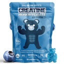 Gommies monohydratées de créatine pour les hommes et les femmes de 5000mg de Gommies de créatine par portion de sucre, sans gluten et halal de l'emballage de 90 pour préentraînement et récupération musculaire de bleuets