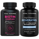 Vitamines Vital Biotin Capsules complexes + Capsules de resvératrol