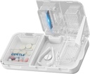 CFMOUR Splitter 3-en-1 pour petites et petites pilules, broyeur, broyeur pour grand usage quotidien, pilules coupées en toute sécurité, vitamines, comprimés, coupe précise et facile, voyage sizé, blanc