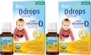 Ddrops 1072834 400 IU Flüssiges Vitamin D3 Tropfen für Babys, 0,08 Fl. Oz (Pack von 4)
