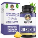Ancien Bliss Quercetin avec Bromelain.Quercetin 1000mg Bromelain 200mg par portion Supporte le système immunitaire, la santé articulaire, la santé respiratoire et le bien-être global – 120 capsules