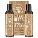 Laver la barbe viking et revitalisant pour les hommes avec huile d'argan et huile de jojoba - assouplissant et fortifiant soin de la barbe Shampooing et revitalisant avec racine de ginseng (5oz, Palo Santo)