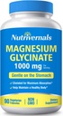 Magnesium Glycinate Nutrition Dietary Supplement 1000mg 100% Chelated for Maximum Absorption Non-GMO Gluten Free 90 Veggie Capsules