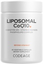 Codeage Supplément CoQ10 liposomique - 125 mg Coenzyme Q10 avec isomères de vitamine E Tocophérols - 2 mois d'approvisionnement - 1 Capsule par portion - Livraison liposomique - Vegan, non-OGM, sans gluten - 60 Capsules