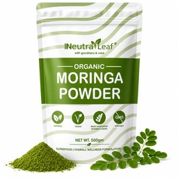 Poudre de Moringa Bio 500g.com stimule l'immunité et le métabolisme Aide à obtenir Slim.com Multivitamin.com Antioxydant.com Bon pour les cheveux et la peau Sac refermable