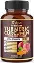 7 in 1 Kurkuma Curcumin + Apfelessig Kapseln, 6 Monate Versorgung mit Ashwagandha, Ingwer, Knoblauch Bulb, 180 Kapseln