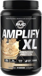 PMD Sports Amplify XL Premium Whey Protéines Supplément Hydro Greens Blend - Glutamine et protéines de lactosérum avec super-aliments pour le muscle, la force et la récupération - Cinnamon Toast (24 portions)