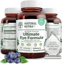 Naturel Nutra Ultimate Eye Health Supplement - Bilberry & Blueberry Extract Blend pour le soutien de la vision de jour et de nuit, favorise la perception des couleurs et la clarté des yeux - non-OGM, végétalien - 30 capsules (paquet de 2)