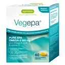 Igennus Vegepa Omega 3 Huile de poisson sauvage et mélange d'huile de Primrose du soir, 560 mg EPA Plus GLA, 60 petits softgels
