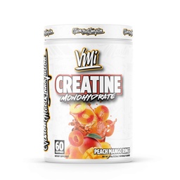 VMI Sports Creatine Monohydraté Poudre Masse musculaire – Force – Taille – Puissance – 5 grammes par portion (60 portions, anneaux de mangue de pêche)