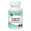 Supplément Peak Longevity Platinum PQQ avec Coenzyme Q10 - Pyrroloquinoline Quinone avec Ubiquinol CoQ10 et Shilajit - Supplément Mitochondrial pour l'énergie naturelle et le vieillissement en santé (30 Softgels)