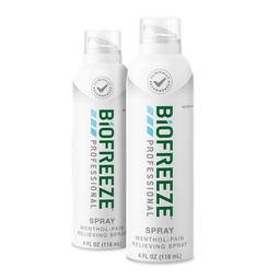 Biogel Professional Strength Pain Relief Aerosol Spray, Arthritis Pain Relief, Knee & Lower Back Pain Relief, Soulagement musculaire douloureux, ASF admissible, 2 Pack (4 FL OZ Biogel Mentol Spray)