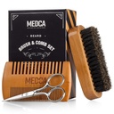 Ensemble de barbes et peignes en bois pour hommes - Parfait pour les barbes Coiffures de tête et moustaches Kit de grooming pour hommes pour styling, application d'huiles et de baumes de barbe pour un meilleur soin des cheveux Croissance et santé impressionnante des cheveux