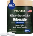 Nouveau supplément Nicotinamide Riboside Resveratrol-900mg, Supplément pour hommes et femmes(80 Capsules)