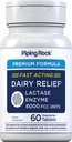 Piping Rock Dairy Relief Pills 8000 FCC.com Comprimés à action rapide.Comprimés 60 Count.com Supplément enzymatique à la lactase.com Formule Premium.