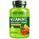 NATURELO Vitamin C mit Bio Acerola Cherry Extract und Citrus Bioflavonoids - Vegan Supplement - Immununterstützung - 500 mg VIT C pro Cap - Non-GMO - 90 Kapseln