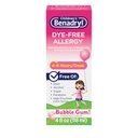 Enfants Benadryl anti-allergie sans colorant liquide + 12,5 mg de Diphenhydramine HCl, Antihistamine Allergie Médecine pour les enfants aide à soulager Runny Nez et éternuement, Bubble Gum Flavor, 4 fl. oz