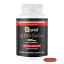 Qunol CoQ10 200mg Softgels, Ultra CoQ10 - Suppléments de Coenzyme de haute absorption Q10 - Supplément antioxydant pour la santé vasculaire et cardiovasculaire et la production d'énergie - 2 mois d'approvisionnement - 60 Compte