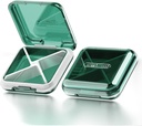 DUBSTAR Organisateur quotidien de pilules,4 Compartiments Portable voyage petit cas de pilule, boîte à pilules pour la poche de Purse pour tenir les vitamines, huile de foie de morue, suppléments et médicaments (vert)