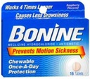 Bonine Tablets de mouvement pour adultes Taille 16ct Bonine Tablets de mouvement pour adultes 16ct