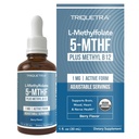 Folate de méthyle biologique 1000 mcg + Cofacteur de méthyle B12 (300 portions) – Forme 5-MTHF active métaboliquement, Arôme de baie biologique, Forme sublinguale liquide – Mood, Cognition, Méthylation, Grossesse (1oz)