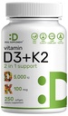 DEAL SUPPLEMENT Vitamin D3 5.000 IU + K2 MK7 Softgels, 250 Count | 2-in-1 Complex | Einfach zu schwalben