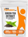 BulkSupplements.compoudre d'extrait de thé vert - Supplément de 50% de polyphénols, Suppléments d'EGCG - Sans gluten, 500mg par portion, 500g (1,1 lb) (paquet de 1)