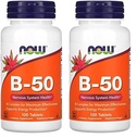 Suppléments, vitamine B-50 mg, production d'énergie*, santé du système nerveux*, 100 comprimés (paquet de 2)